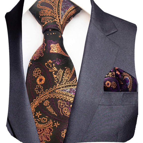 Mens Paisely Silk Tie for Men Necktie